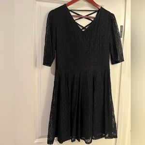 Love, Fire Black Lace party dress with strappy back